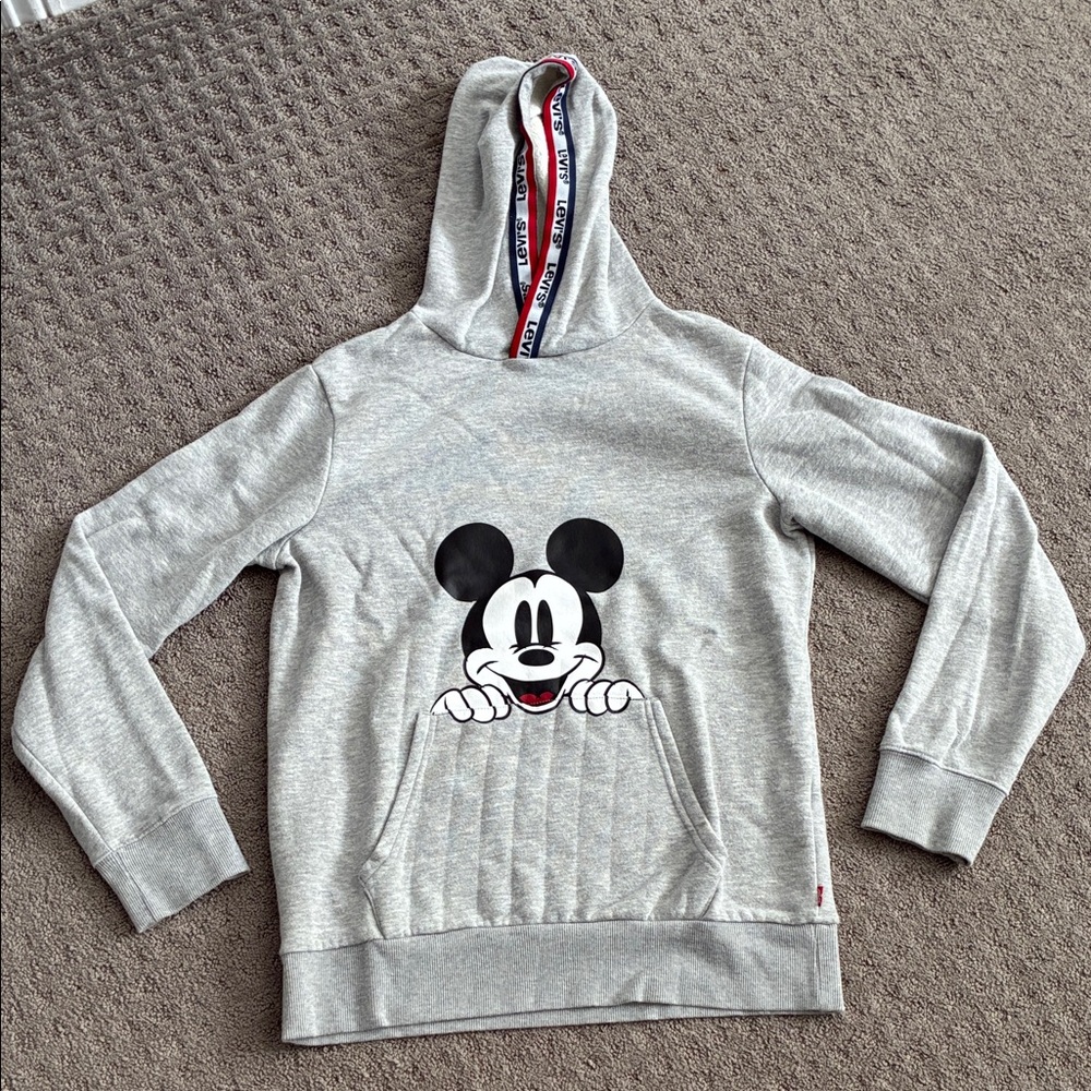 Levi's Gray Hoodie with Mickey Mouse Design